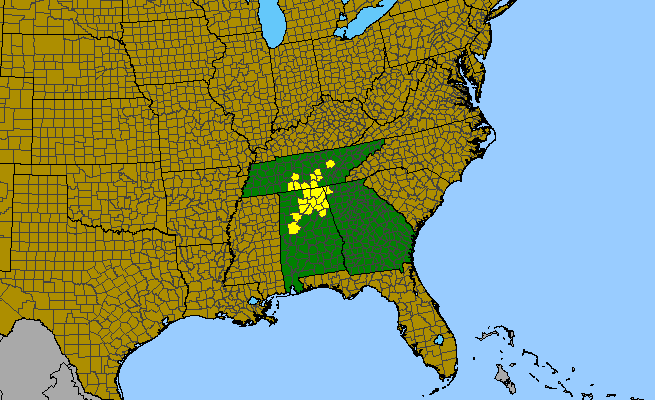 The range of Silphium mohrii